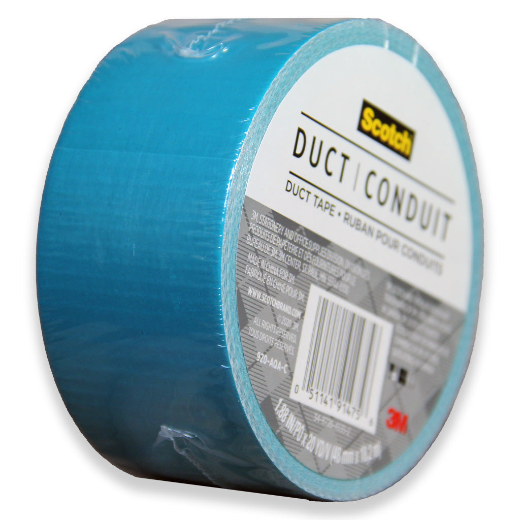 3M Scotch Duct Tape, 1.88 in x 20 yd (48 mm x 18,2 m), Aqua Blue #920-AQA-C