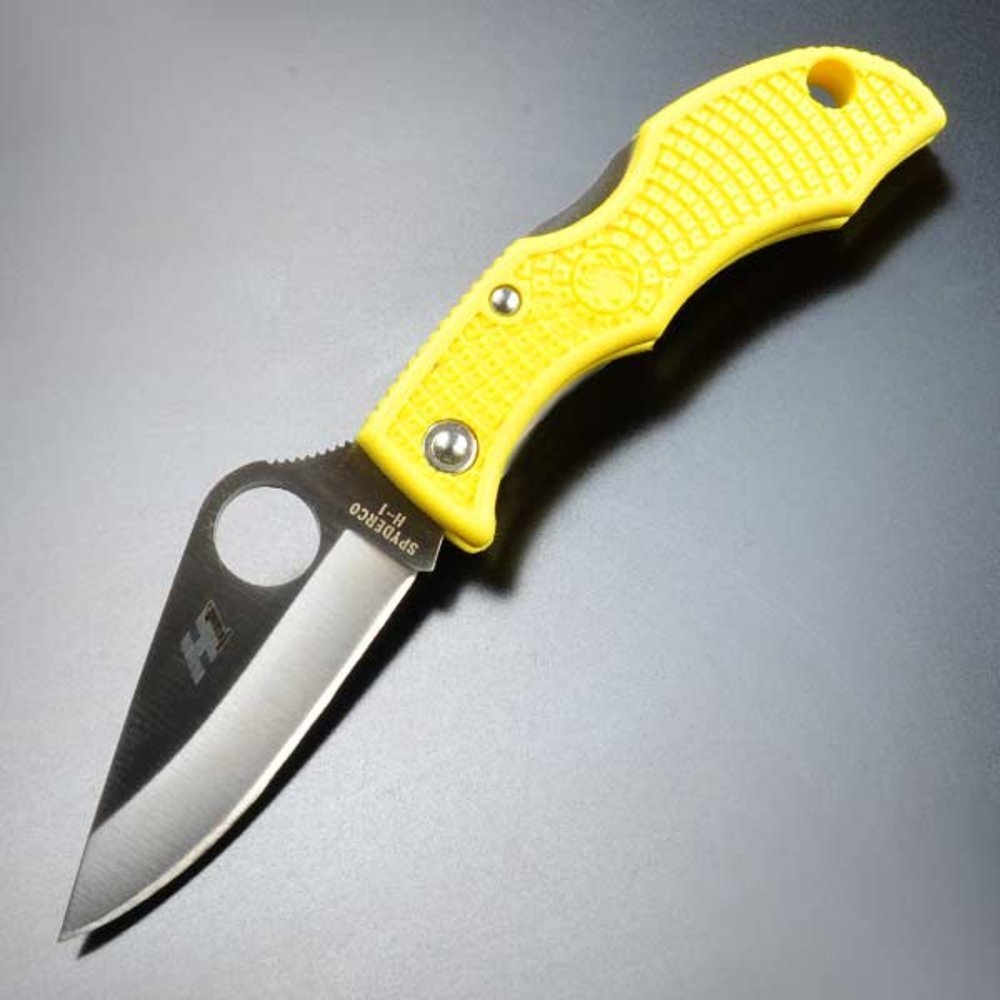 Spyderco Ladybug 3 Salt Knife, Folding Plain Blade, FRN Handle, Yellow #LYLP3