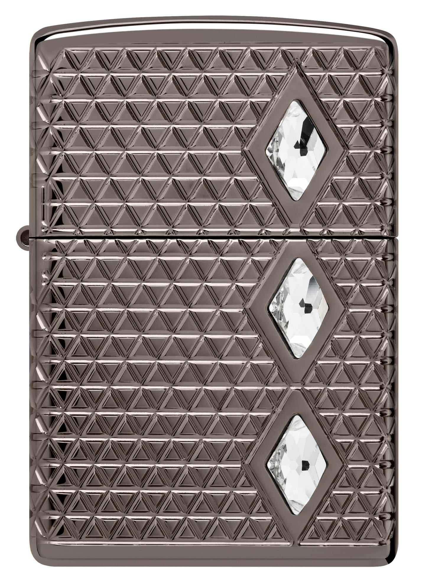 Zippo Diamond Pattern Design, Armor Black Ice Crystal Attached #46316