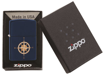 Zippo Compass Design, Classic Navy Matte Lighter #29918