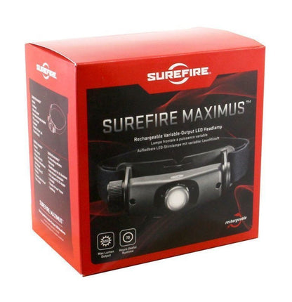 Surefire Headlamp, Maximus, 500 Lumen LED, Rechargeable #HS3-A-BK