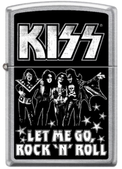 Zippo KISS Let Me Go Rock N Roll, Street Chrome Lighter #46976