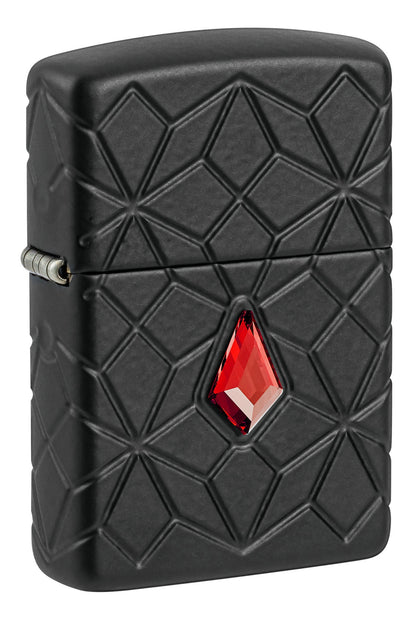 Zippo Armor Crystal Design Black Matte Crystal Attached #46756