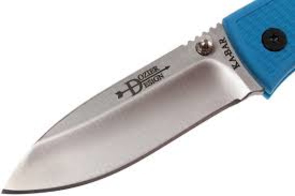 Ka-Bar Dozier Folding Hunter Knife, Thumb Stud, Blue #4062BL