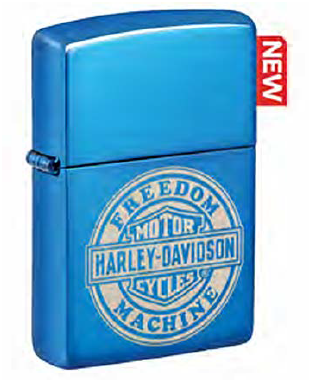 Zippo Harley Davidson Freedom Machine, High Polish Blue Lighter #48798