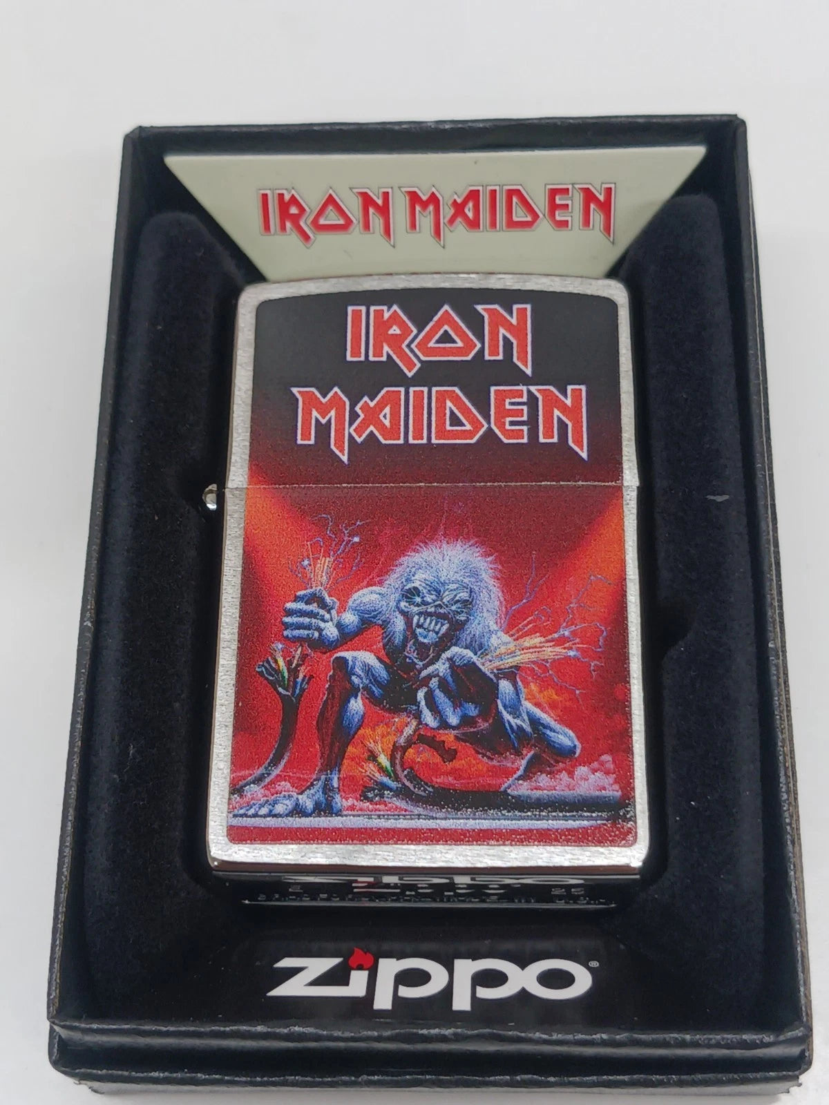 Zippo Iron Maiden Design, Brushed Chrome Lighter #46990