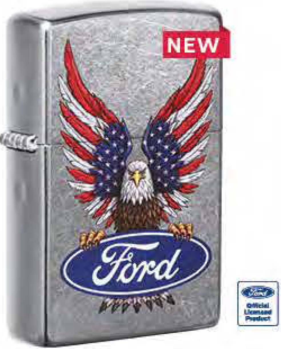 Zippo Ford Automobile USA Eagle, Street Chrome Windproof Lighter #49521