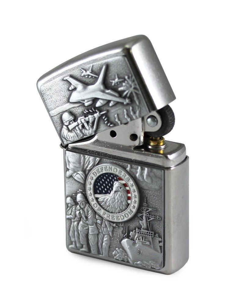 Zippo Joined Forces Emblem Lighter Street Chrome #24457