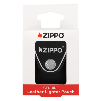 Zippo Clip-On Black Leather Pouch, For Zippo Lighters, Metal Belt Clip LPCBK #67012