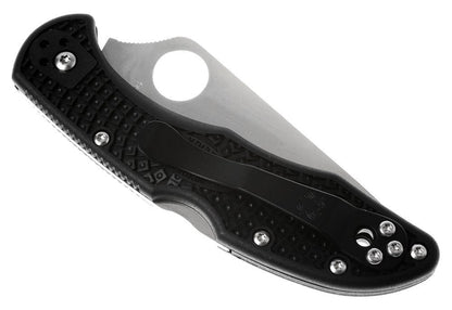 Spyderco Delica 4 Knife, Combo Blade, FRN Handle, Black #C11PSBK