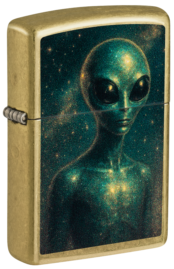 Zippo Alien Design, Classic Street Brass Lighter #47512