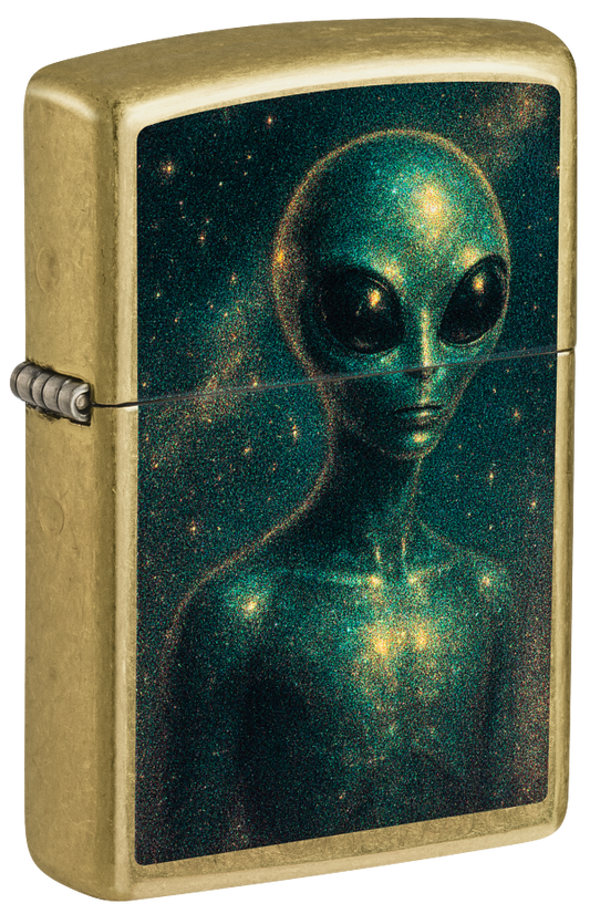 Zippo Alien Design, Classic Street Brass Lighter #47512