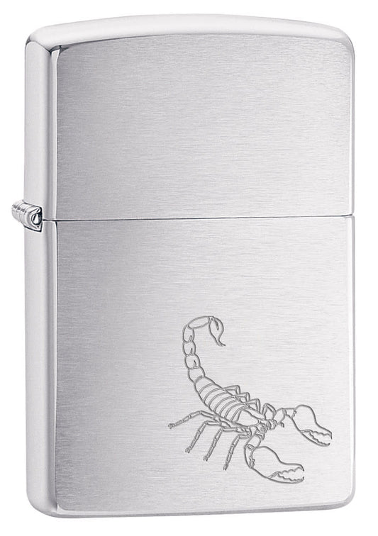 Zippo Scorpion Design, Classic Brushed Chrome Lighter #29684
