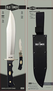 Old Timer Bowie Knife with Folder Knife Combo Pack #1200625