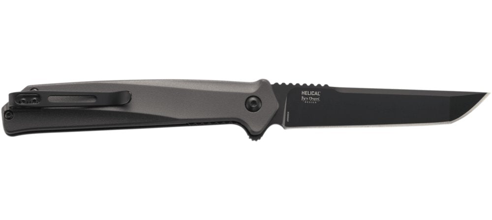 CRKT Helical Black With D2 Blade Steel, 3.5" Plain Edge Blade #K500GKP