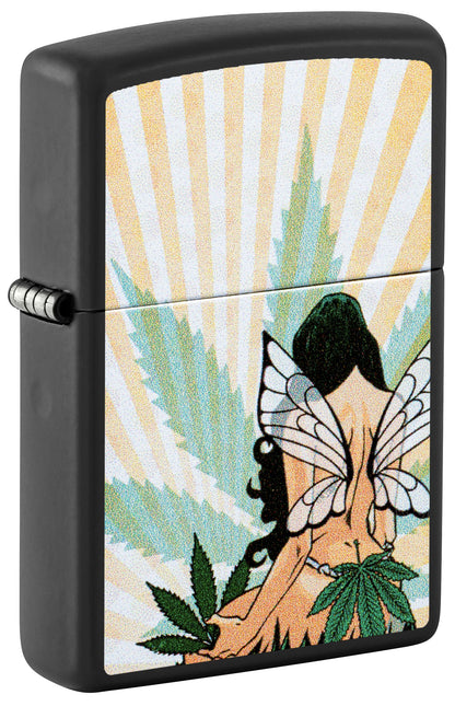 Zippo Cannabis Fairy Design, Black Matte Lighter #46576