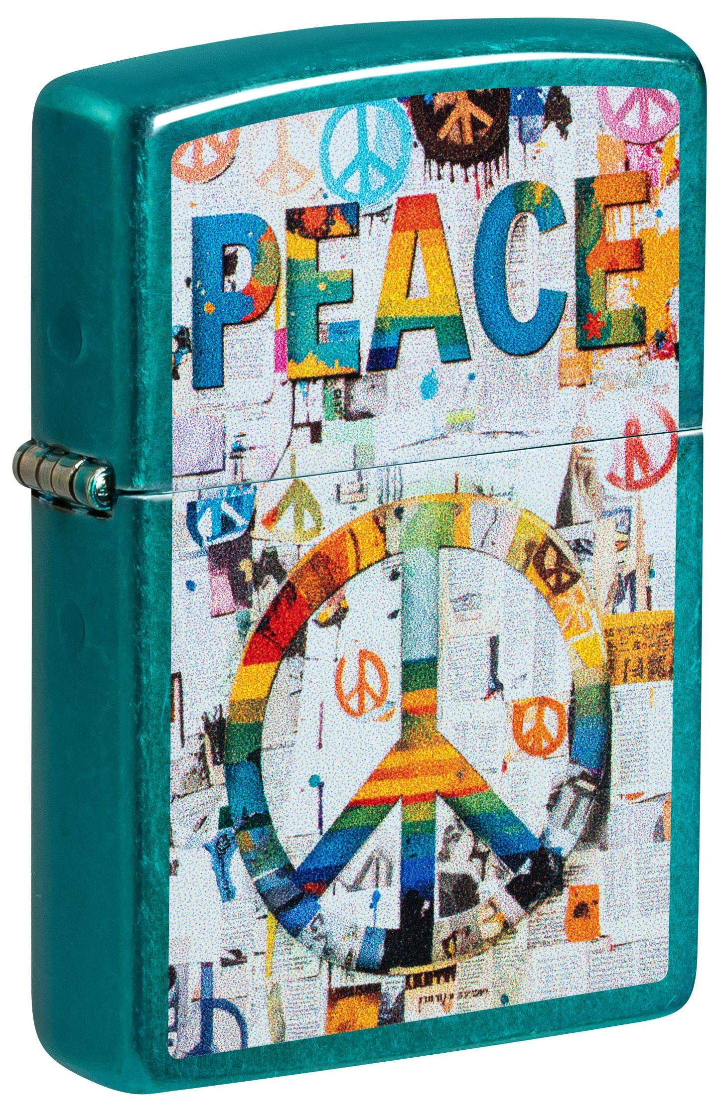 Zippo Peace, Candy Teal Lighter #47264