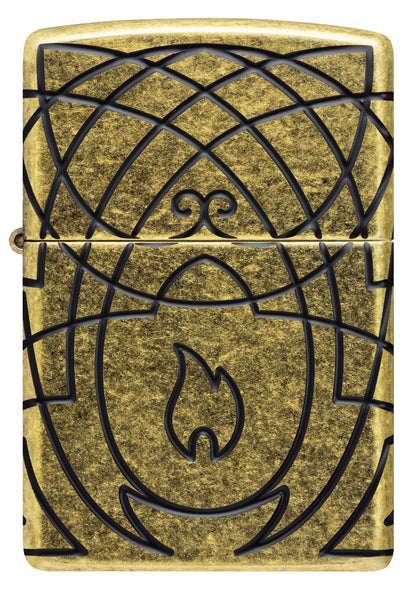 Zippo Armor Multicut, Antique Brass Lighter #47254
