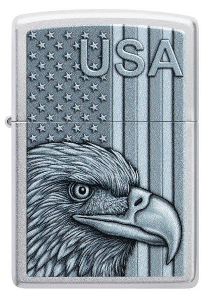 Zippo USA Pride Eagle Design, Satin Chrome Lighter #46825