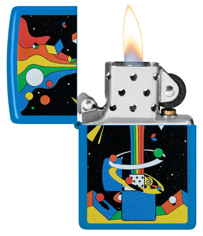 Zippo Cosmic Zippo Retro Design, Sky Blue Matte Lighter #46155