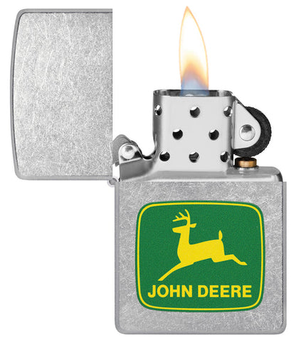 Zippo John Deere Leaping Deer Design, Street Chrome Finish Lighter #46764