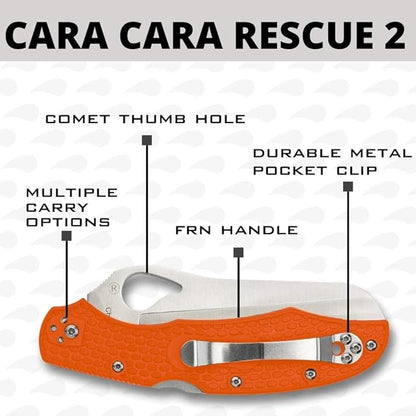 Spyderco Byrd Cara Cara 2 Rescue Knife FRN Orange #BY17SOR2