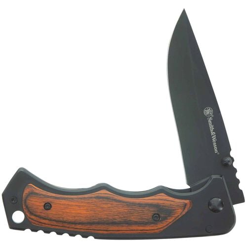 Smith & Wesson Wood Handle Folder Knife #1136969