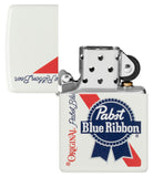 Zippo Pabst Blue Ribbon Beer, White Matte Color Image Lighter #48746