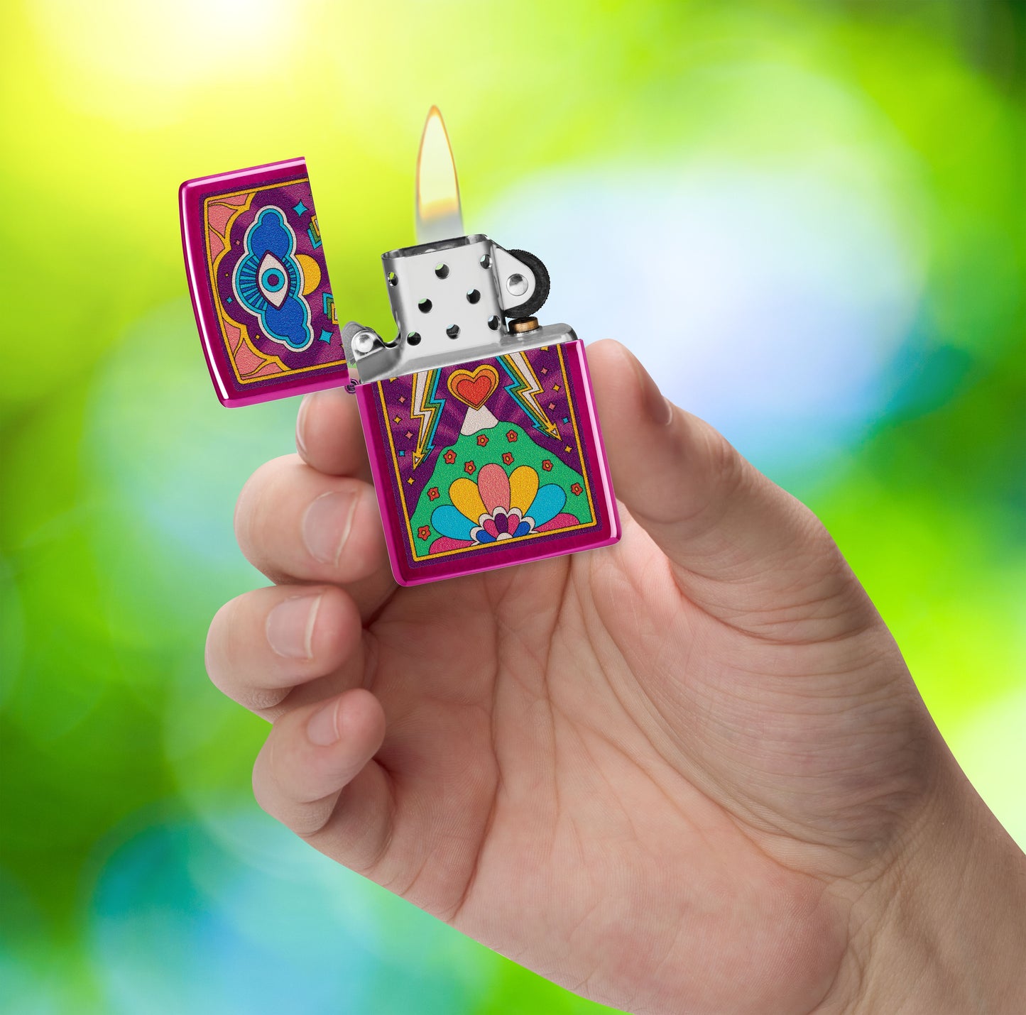 Zippo Psychedelic Eye, Candy Raspberry Lighter #47266