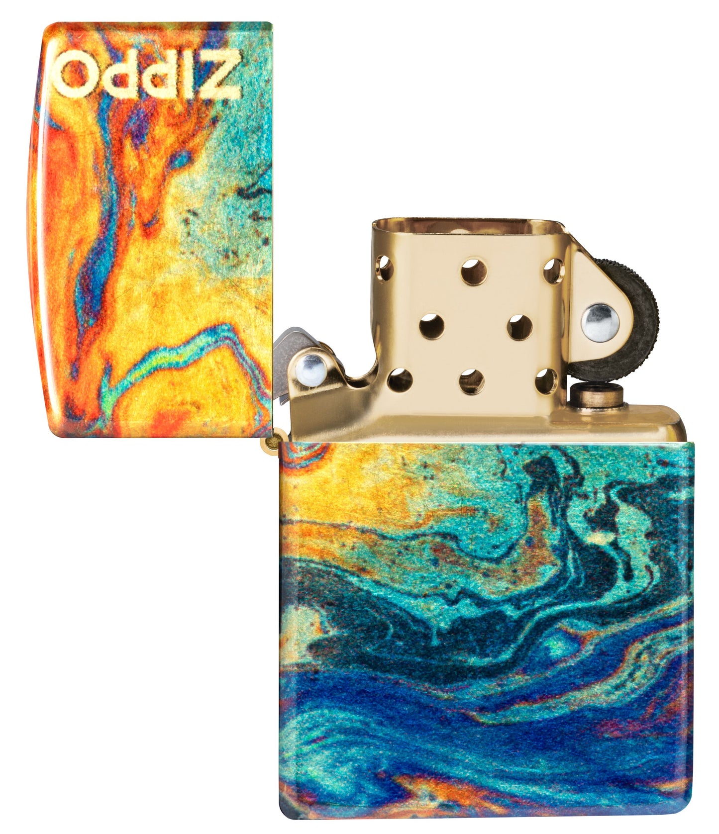 Zippo Mars Swirls Design, 540 Tumbled Brass Fusion Lighter #48778