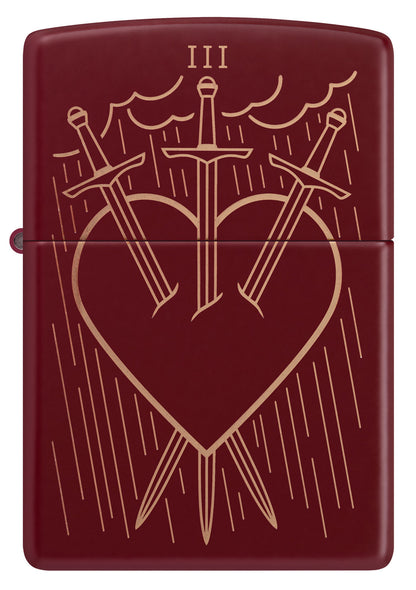 Zippo Three of Swords Design, Merlot Finish Lighter #46723