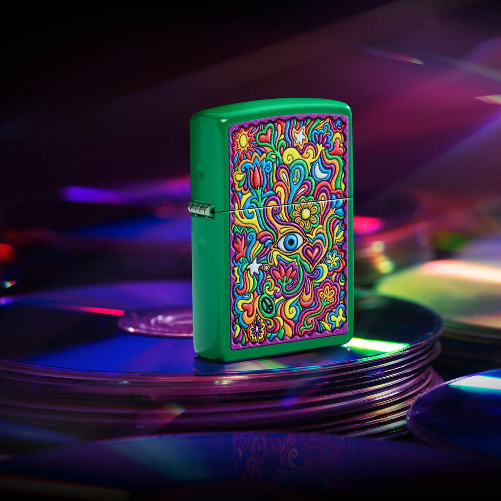 Zippo Trippy Design, Grass Green Matte Lighter #48957