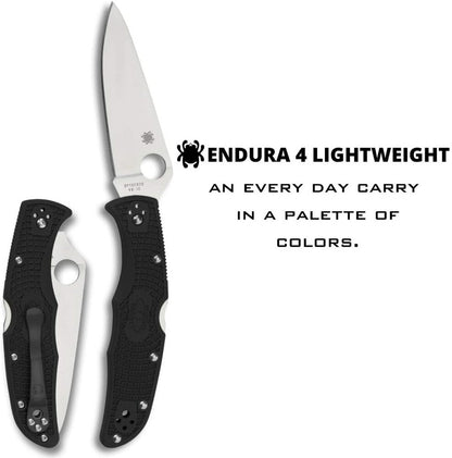 Spyderco Endura 4 Folding Knife, 3.8" VG10 Steel Blade, Made in Japan #C10FPBK