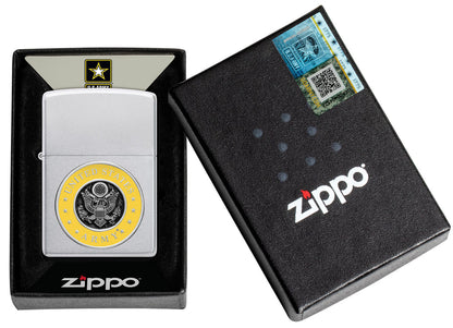 Zippo United States Army, Satin Chrome Lighter #48977