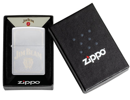 Zippo Jim Beam, Satin Chrome Lighter #47411
