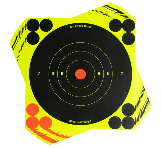 Birchwood Casey Shoot•n•c 6" Bullseye Target, 12 Targets #34512