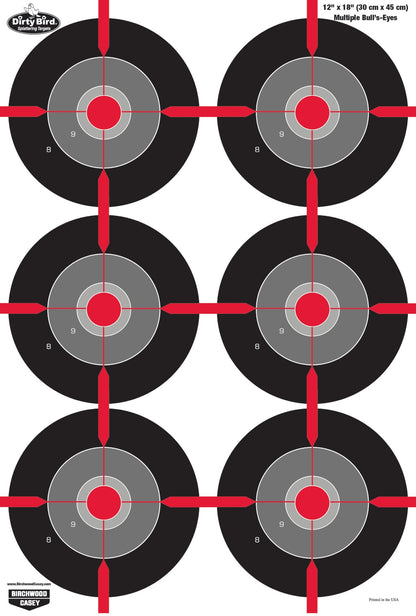 Birchwood Casey Dirty Bird 12" x 18" Multiple Bullseye Target - 8 Sheets #35705