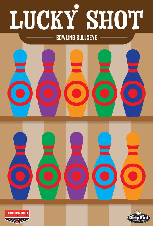 Birchwood Casey Dirty Bird 12" x 18" Lucky Shot Bowling Pins, 6 Sheets #35773
