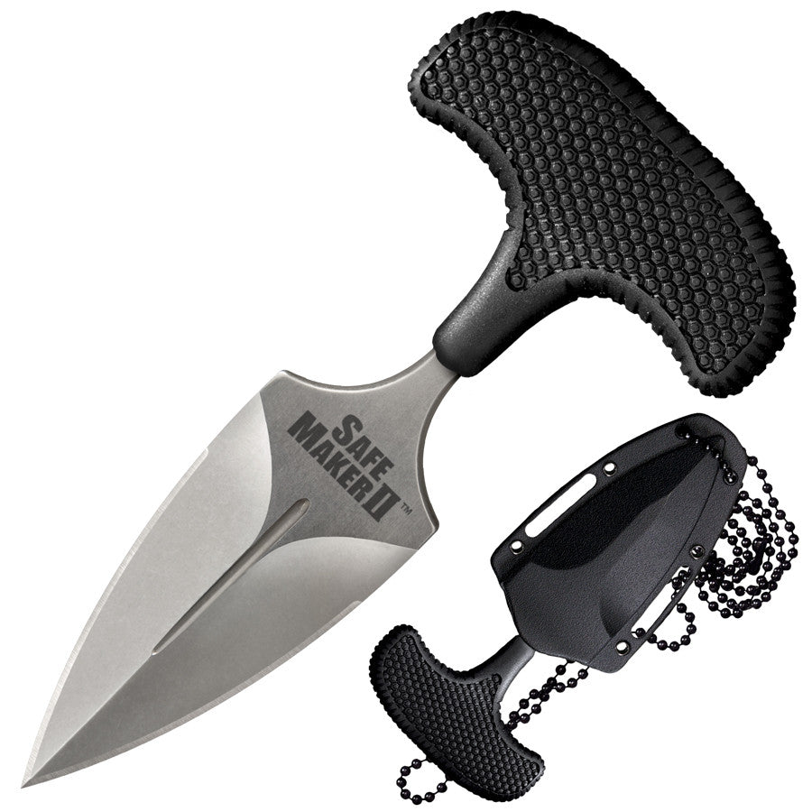 Cold Steel Safe Maker II, 5" Overall, 3.25" Blade, 4.6MM Thick, AUS8A Stonewash, 1.75" Handle, Sheath #12DCST