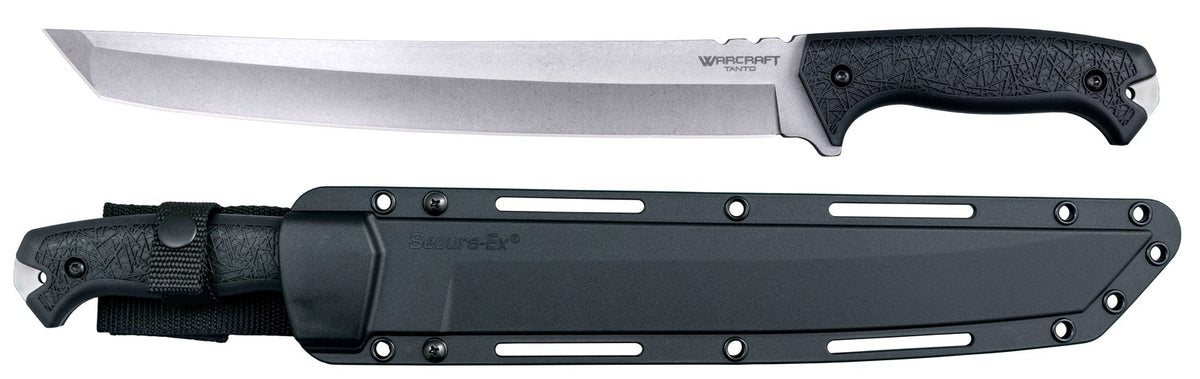 Cold Steel Warcraft Tanto XL, 17" Overall, 12" Blade, 5MM Thick, 4034SS, 5" Grn Handle, Sheath #13SSC