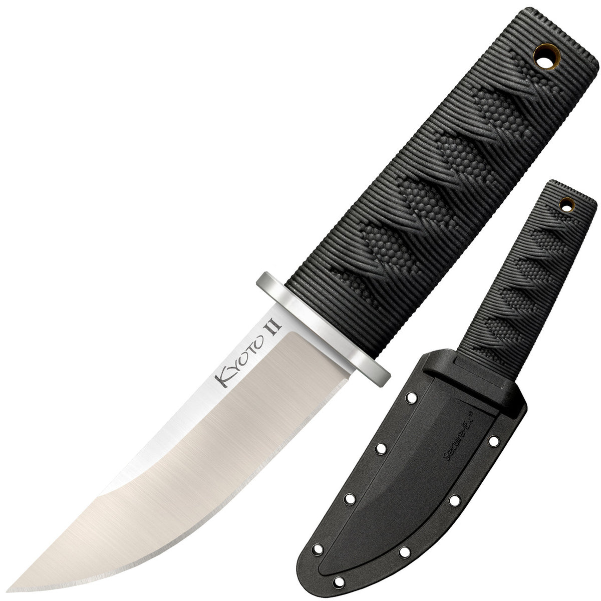 Cold Steel Kyoto II, 6.5" Overall, 3-3/8" Blade, 3MM Thick, 8CR13MOV, 3-3/8" Kray-Ex Handle, Belt Clip #17DB