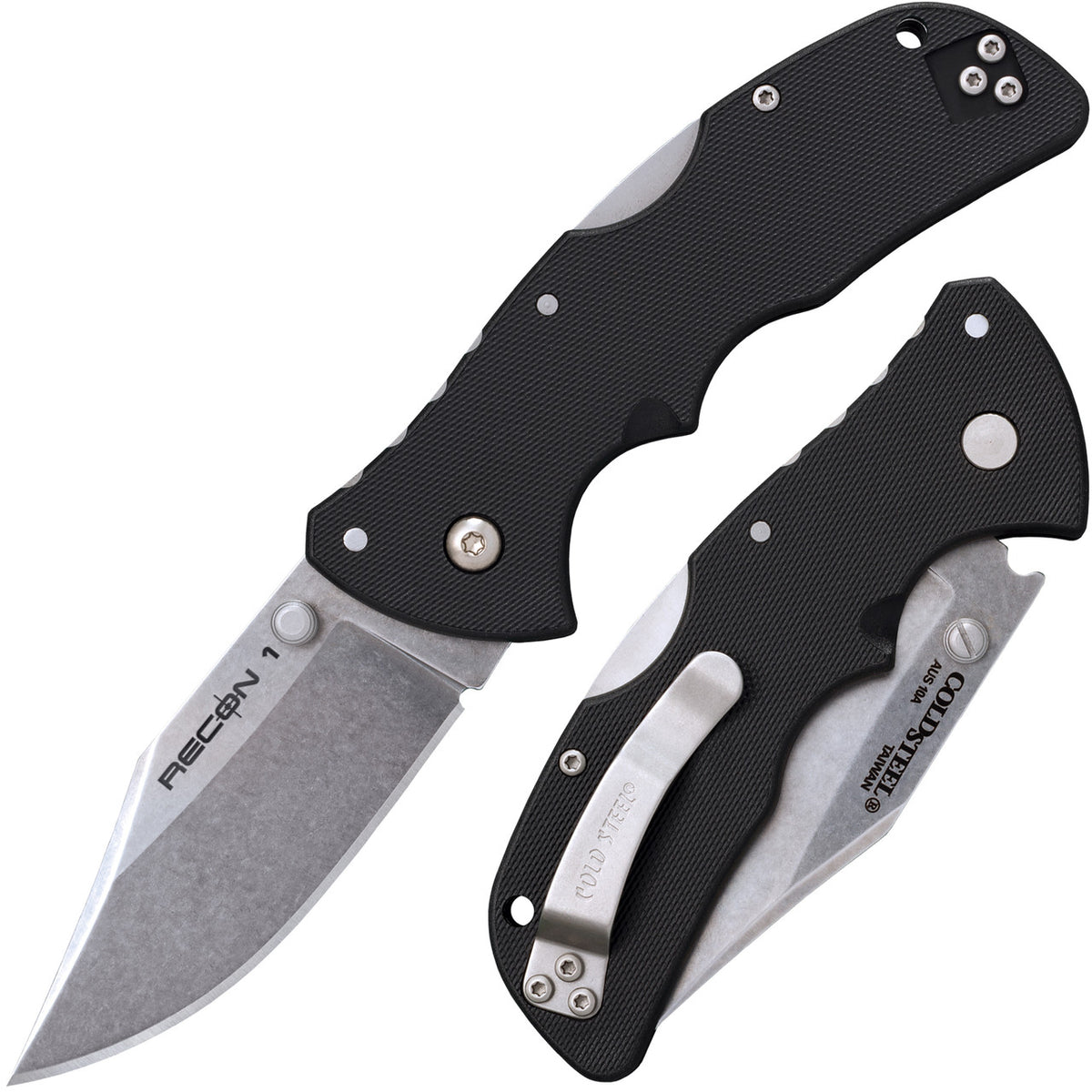 Cold Steel Mini Recon 1, Clip Point, 7" Overall, 3" Blade, 3MM Thick, 4" Grn Handle, AUS10A #27BAC