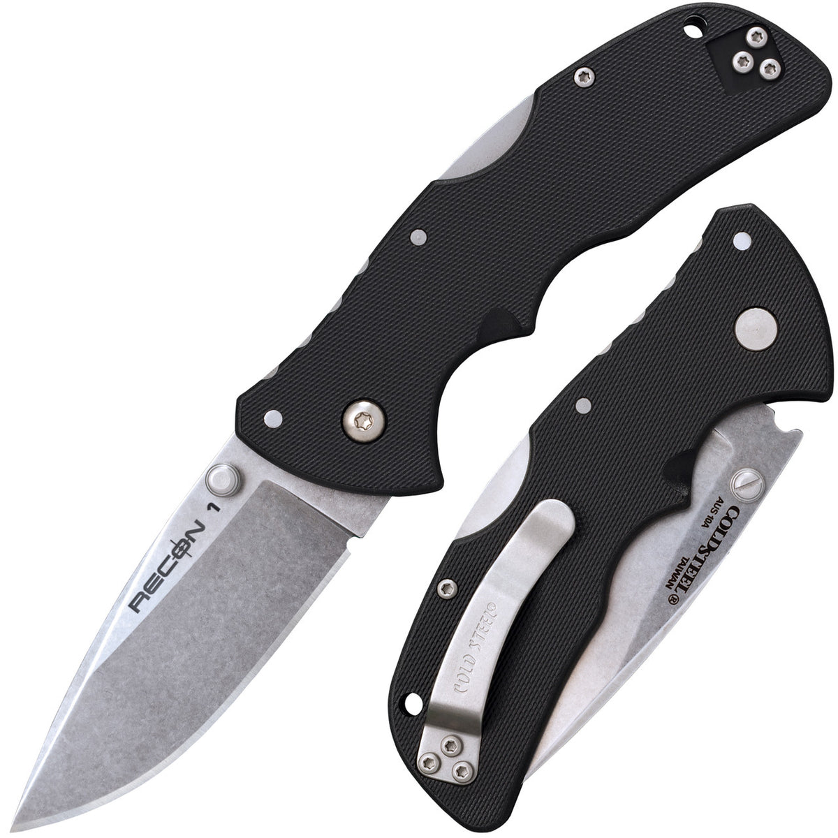 Cold Steel Mini Recon 1, Spear Point, 7" Overall, 3" Blade, 3MM Thick, 4" Grn Handle, AUS10A #27BAS