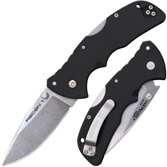 Cold Steel Mini Recon 1, Spear Point, 7" Overall, 3" Blade, 3MM Thick, 4" Grn Handle, AUS10A #27BAS
