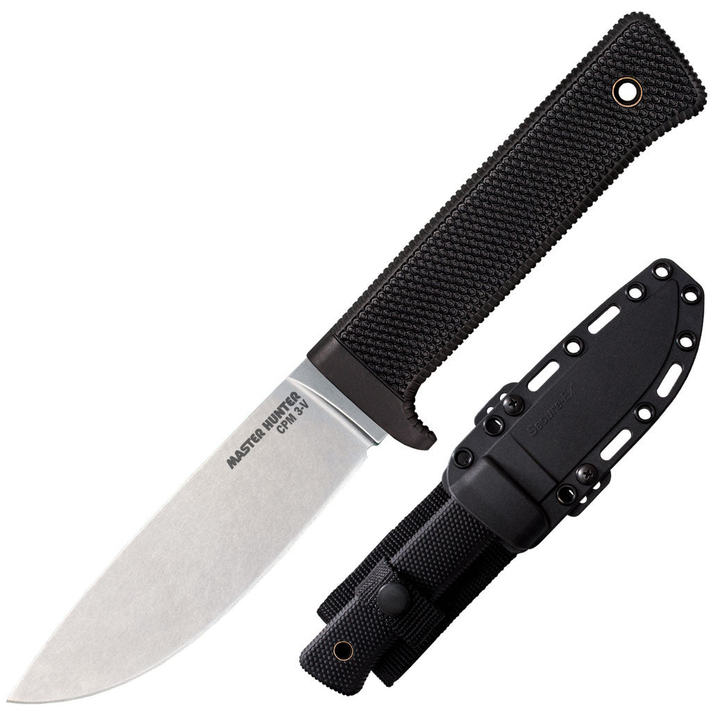 Cold Steel Master Hunter 3V, 9.25" Overall, 4.5" Blade, 3/16" Thick, Cmp 3-V Steel Stonewash, 4.75" Kray-Ex Handle, Secure-Ex Sheath #36CB