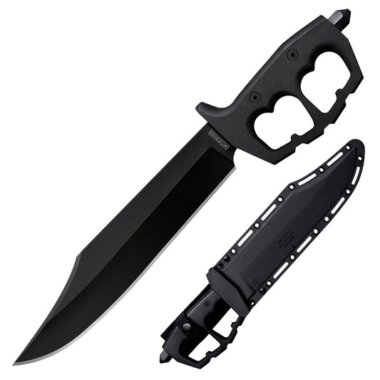 Cold Steel Chaos Bowie, 16.5" Overall, 10.5" Blade, 5MM Thick, SK-5 High Carbon Steel, 6" Aluminum Handle, Secure-Ex Sheath #80NTB