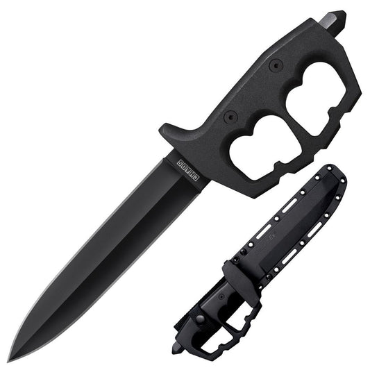 Cold Steel Chaos Double Edge, 13.5" Overall, 7.5" Blade, 4.5MM Thick, SK-5 High Carbon Steel, 6" 6061 Aluminum Handle, Secure-Ex Sheath #80NTP