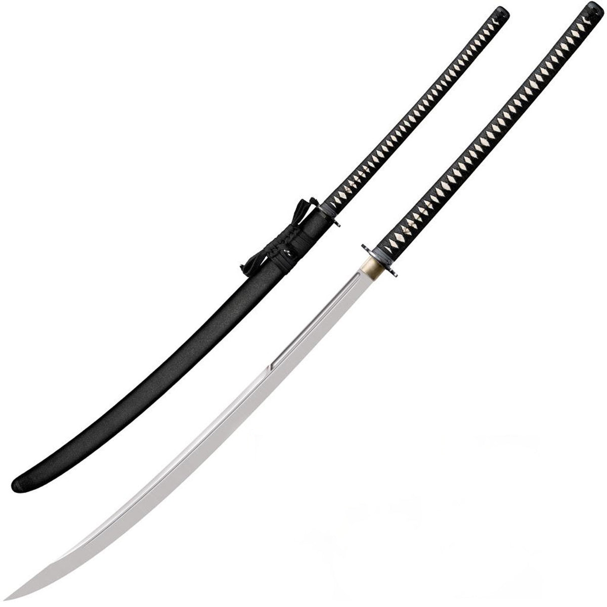 Cold Steel Nodachi (warrior Series), 57" Overall, 34" Blade, 5/16" Thick, 1060 Carbon Steel, 23" SamÃ© Handle with BLK Braid Cord & Brass Menuki, BLK Lacquered Wood Scabbard #88BN