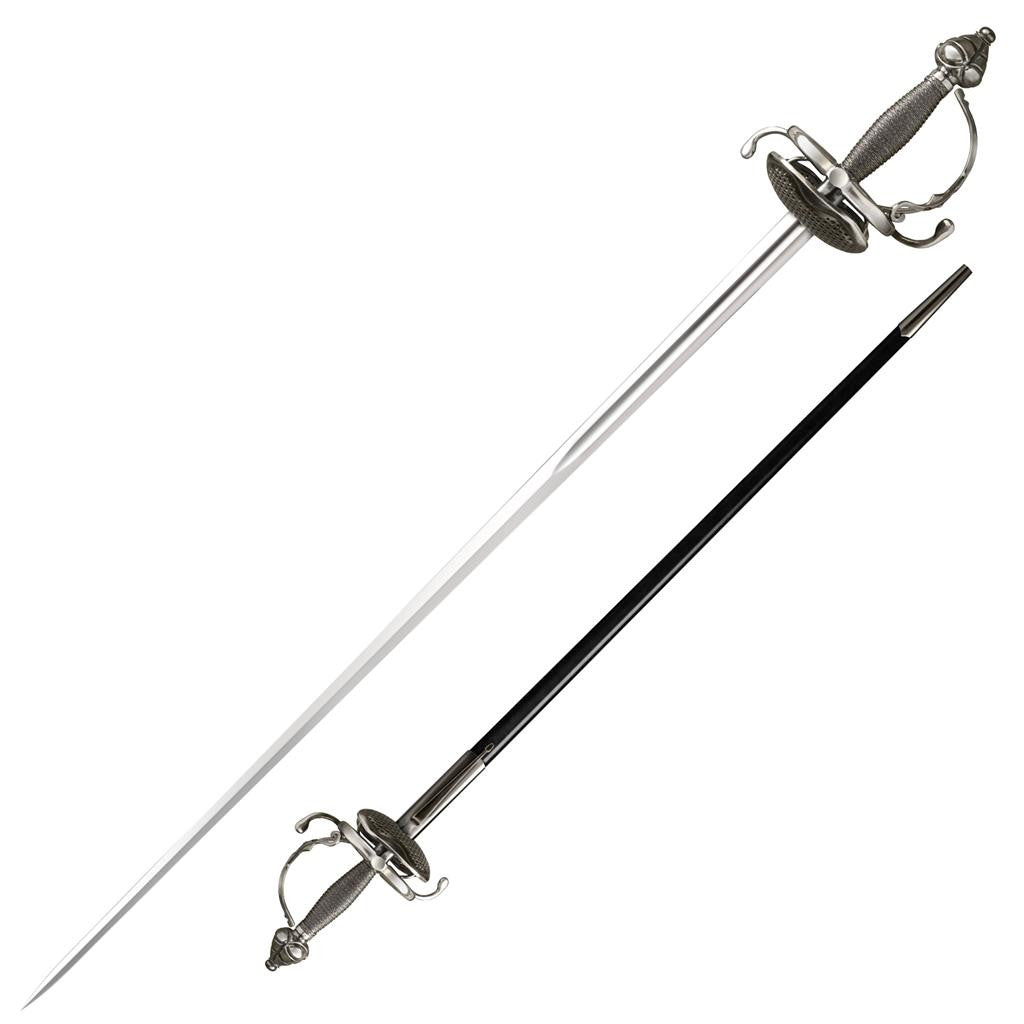 Cold Steel Cavalier Rapier, 44.25" Overall, 36" Blade, 1/5" Thick, 1055 Carbon, 8.25" Handle, 38.4 oz #88FCR