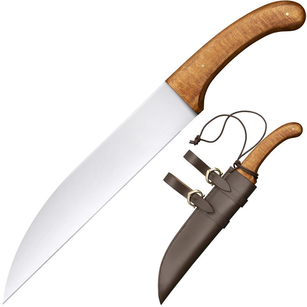 Cold Steel Woodsmanâ€™s Sax, 17" Overall, 11" Blade, 6MM Thick, 1055 Carbon Steel, 6" Handle, Leather Scabbard, 21.7 oz #88HUA